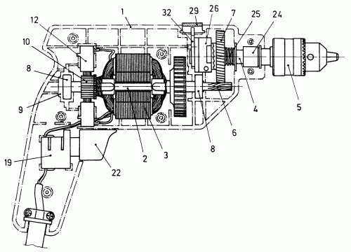Esquema de taladro portatil