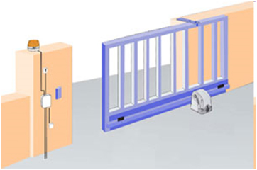 Puerta de garage con mecanismo piñón cremallera