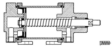 Esquema constructivo de un cilindro de simple efecto