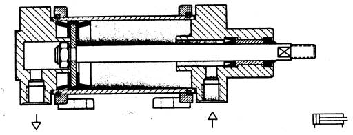 Esquema constructivo de un cilindro de Simple efecto