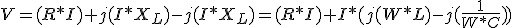  V=(R*I)+j(W*L)-j(\frac{1}{W*C}) 