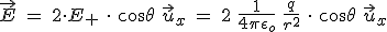 E = 2E_1 \cos\theta\,\!