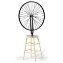 Muestra Imagen Rueda de Duchamp.Objeto cotidiano convetido en arte