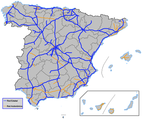 Red de autovías y autopistas de España