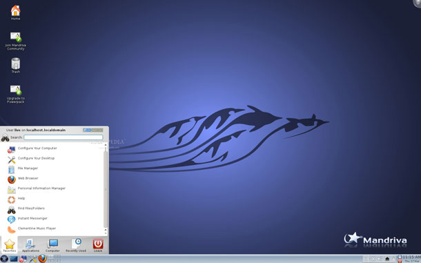 Interfaz de la distribución Linux Mandriva