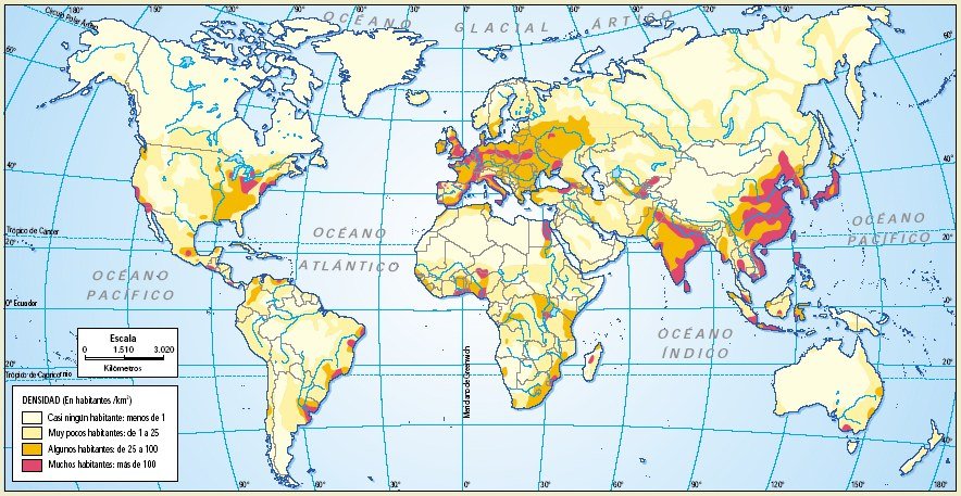 densidad de poblaci�n mundial